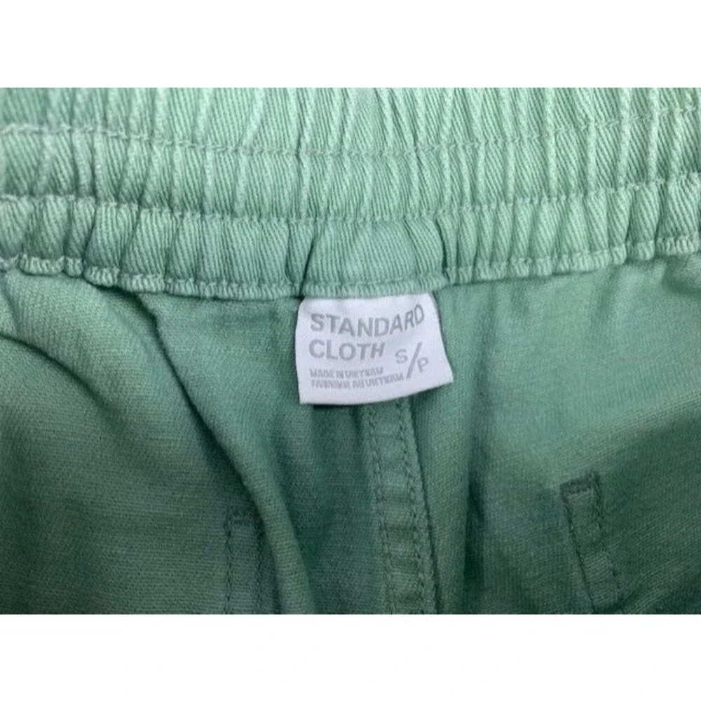 Standard Cloth Size S Mens Denim Cargo Shorts Green Elastic Drawstring Waist